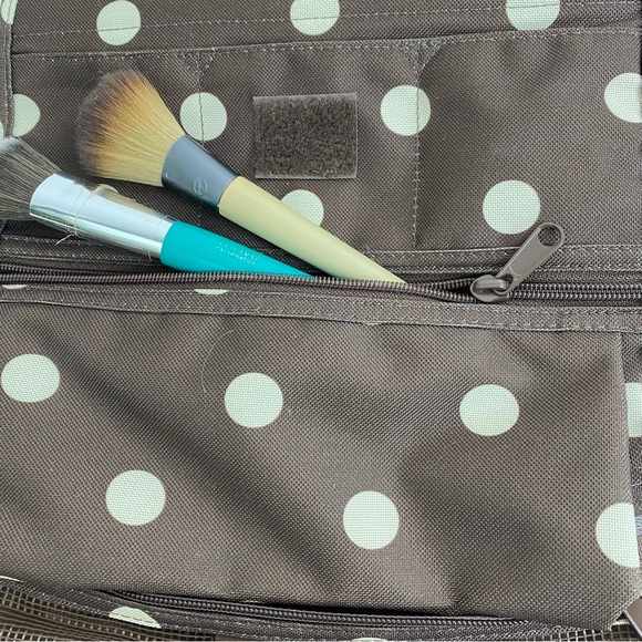 Reisenthel Hanging Brown Polka Dot Wrap Cosmetic Toiletry Travel Bag - Picture 4 of 10